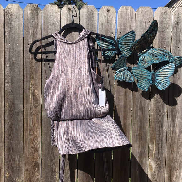 Astr Tops - ASTR The label metallic halter top NWT